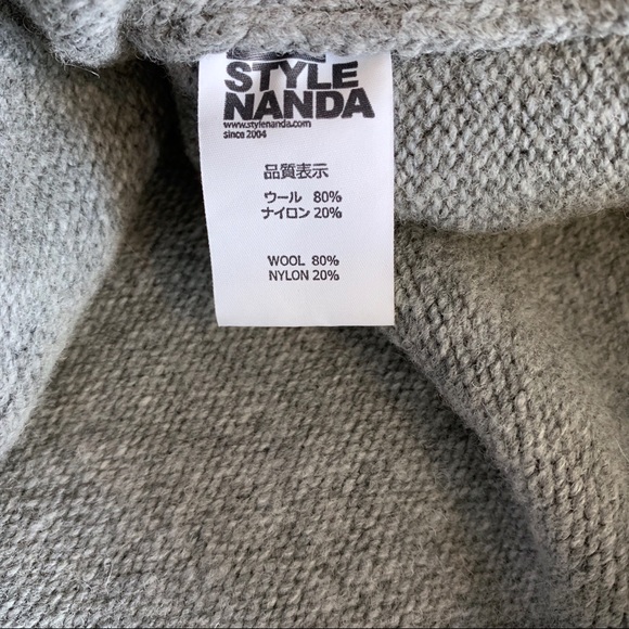 STYLENANDA Crop Oversized Gray Sweater Wool - Picture 5 of 9